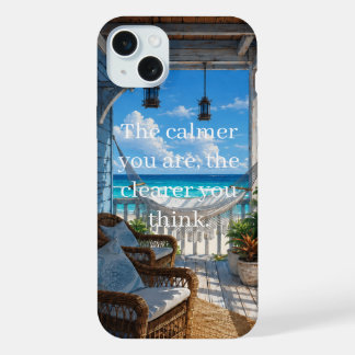 Kustveranda met Hangmat en Turquoise Zee iPhone 15 Plus Case