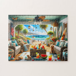 Kustveranda Strandparadijs Zomerlandschap Legpuzzel