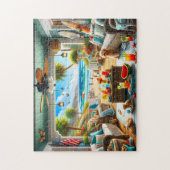 Kustveranda Strandparadijs Zomerlandschap Legpuzzel (Verticaal)