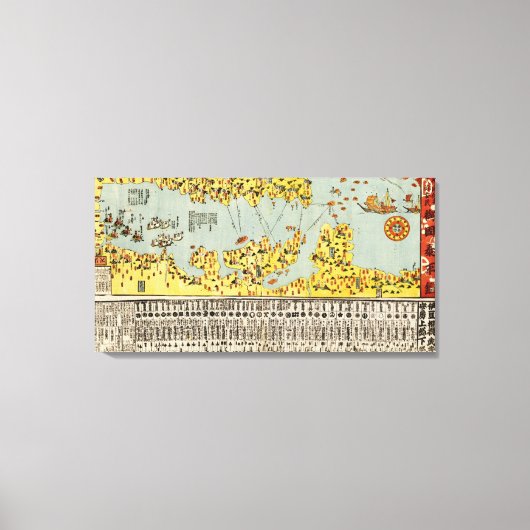 Kustverdediging van de Tokio Bay of Japan Map Canvas Afdruk (Voorkant)