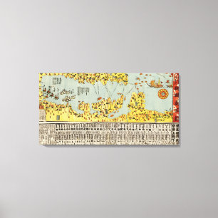 Kustverdediging van de Tokio Bay of Japan Map Canvas Afdruk