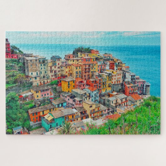 Kustverf van Manarola Cinque Terre Italië Legpuzzel (Horizontaal)