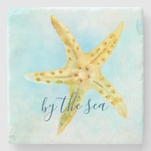 Kustvis Aqua Waterverf Stenen Onderzetter