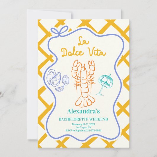 Kustvis Bachelorette Bash Kaart (Voorkant)