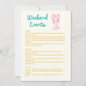 Kustvis Bachelorette Bash Kaart (Achterkant)