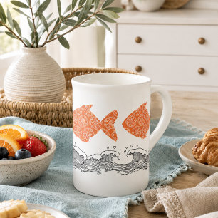 Kustvis & Golven Bone China Mok