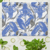 Kustvis Levende Blauwe Kreeften Theedoek (Gevouwen)