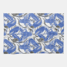 Kustvis Levende Blauwe Kreeften Theedoek