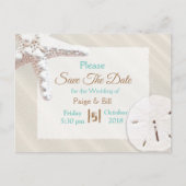 Kustvis Sandy Wedding Save the Date Aankondigingskaart (Voorkant)