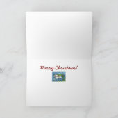 KUSTVLIEGTUIG CHRISTMAS PONY PULLING PINECONE SLEI FEESTDAGEN KAART (Binnen)