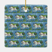 KUSTVLIEGTUIG CHRISTMAS PONY PULLING PINECONE SLEI KERAMISCH ORNAMENT (Achterkant)