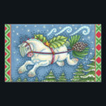 KUSTVLIEGTUIG CHRISTMAS PONY PULLING PINECONE SLEI RECHTHOEKIGE STICKER<br><div class="desc">PERFECT FOR HORSE LOVERS AND WHIMSY FANS. WHIMSYNICKER HOLIDAY STICKERS * Aanpassen ... ..Zoek overeenkomende items met Susan Brack-Design</div>