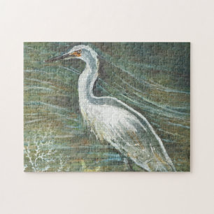 Kustvogel Zilverreiger Wadend in Water Kunst Legpuzzel