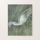 Kustvogel Zilverreiger Wadend in Water Kunst Legpuzzel (Verticaal)