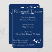 Kustvogels bruiloft | repetitie diner uitnodigen kaart (Voorkant / Achterkant)