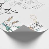 KUSTVORSTDIEREN BIJ CHRISTMAS Wrapping Paper Cadeaupapier (Hoek)