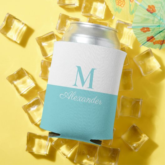 Kustvriendelijk Blauwgroen zwart Monogram Blikjeskoeler (Insitu Zomer)