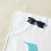 Kustvriendelijk Blauwgroen zwart Monogram Strandlaken (In situ)