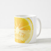 KUSTVRIENDELIJK GEMONSTERDE LEMON FRUIT SLICE CUST KOFFIEMOK (Voorkant rechts)