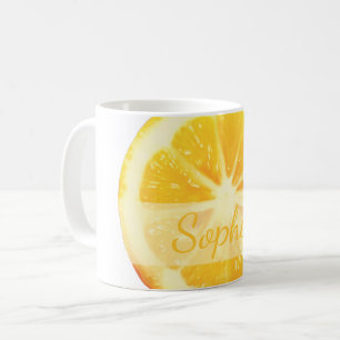 KUSTVRIENDELIJK GEMONSTERDE LEMON FRUIT SLICE CUST KOFFIEMOK
