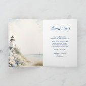 Kustvuurtoren Baby Shower Bedankkaart (Binnen)