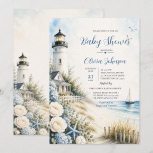 Kustvuurtoren Baby Shower Kaart