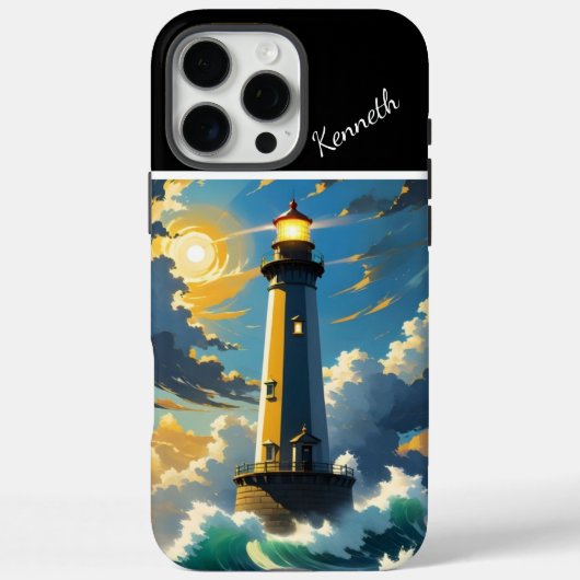 Kustvuurtoren bij zonsondergang Case-Mate iPhone case (Achterkant)