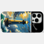 Kustvuurtoren bij zonsondergang Case-Mate iPhone case (Achterkant (horizontaal))