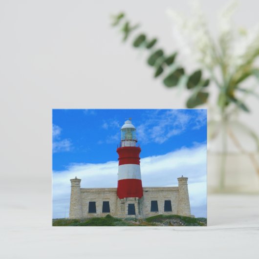 Kustvuurtoren Charm Rood Blauw Wit Foto Briefkaart (Staand voorkant)