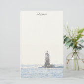 Kustvuurtoren en Atlantische Oceaan Nautisch Thema Briefpapier (Staand voorkant)