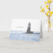 Kustvuurtoren en Atlantische Oceaan Nautisch Thema Kaart (Gele Bloem)
