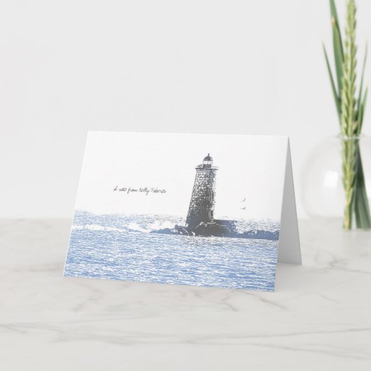 Kustvuurtoren en Atlantische Oceaan Nautisch Thema Kaart (Voorkant)
