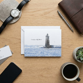 Kustvuurtoren en Atlantische Oceaan Nautisch Thema Notitiekaartje