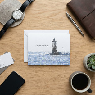 Kustvuurtoren en Atlantische Oceaan Nautisch Thema Notitiekaartje