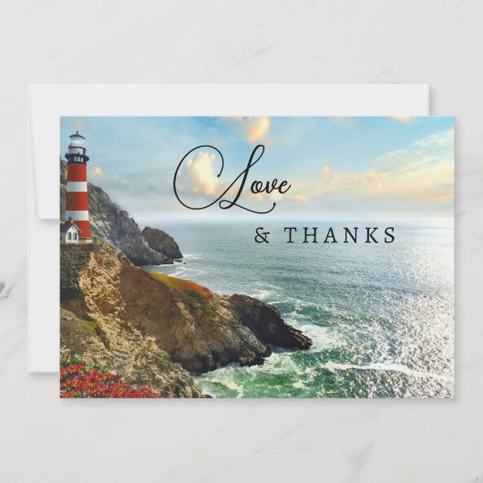 Kustvuurtoren Foto QR Code Weddenschap Bedankkaart (Voorkant)