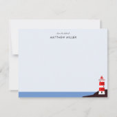 Kustvuurtoren gepersonaliseerd blauw notitiekaartje (Voorkant)