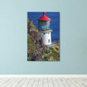 Kustvuurtoren, Hawaii Canvas Afdruk (Insitu (Houten vloer))