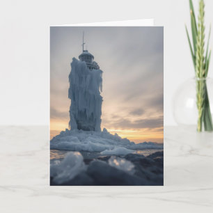 kustvuurtoren in de winter kaart