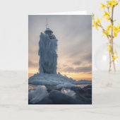 kustvuurtoren in de winter kaart (Gele Bloem)