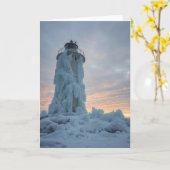 kustvuurtoren in de winter kaart (Gele Bloem)