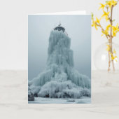 kustvuurtoren in de winter kaart (Gele Bloem)