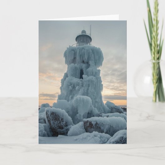 kustvuurtoren in de winter kaart (Voorkant)