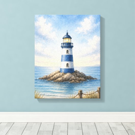 Kustvuurtoren Ingepakte Canvas Wanddecoratie (Insitu (Houten vloer))