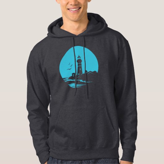 Kustvuurtoren Landschap Silhouet Hoodie (Voorkant)