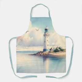 Kustvuurtoren Meeuwen Pastel Lucht Sereniteit Schort