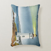 Kustvuurtoren met lichtbundel ansichtkaart accent kussen (Voorkant(Verticaal))