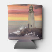 Kustvuurtoren met roze en Oranje lucht Blikjeskoeler (Achterkant)