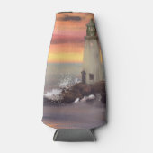 Kustvuurtoren met roze en Oranje lucht Flesjeskoeler (Voorkant)