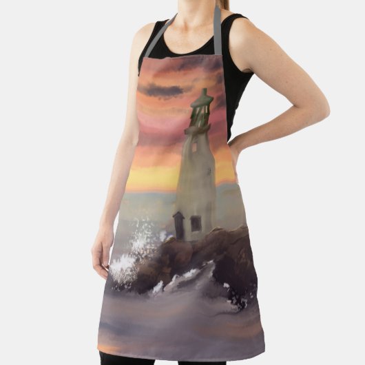 Kustvuurtoren met roze en Oranje lucht Schort (Insitu)