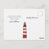 Kustvuurtoren Moving Aankondiging Briefkaart (Achterkant)